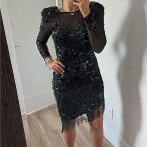 Vintage CASADEI black sequin dress